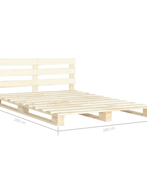 Încărcați imaginea în vizualizatorul Galerie, Cadru de pat din paleți, 200 x 200 cm, lemn masiv de pin - Lando
