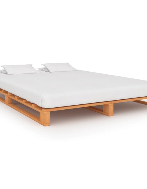 Încărcați imaginea în vizualizatorul Galerie, Cadru de pat din paleți, maro, 140x200 cm, lemn masiv de pin - Lando
