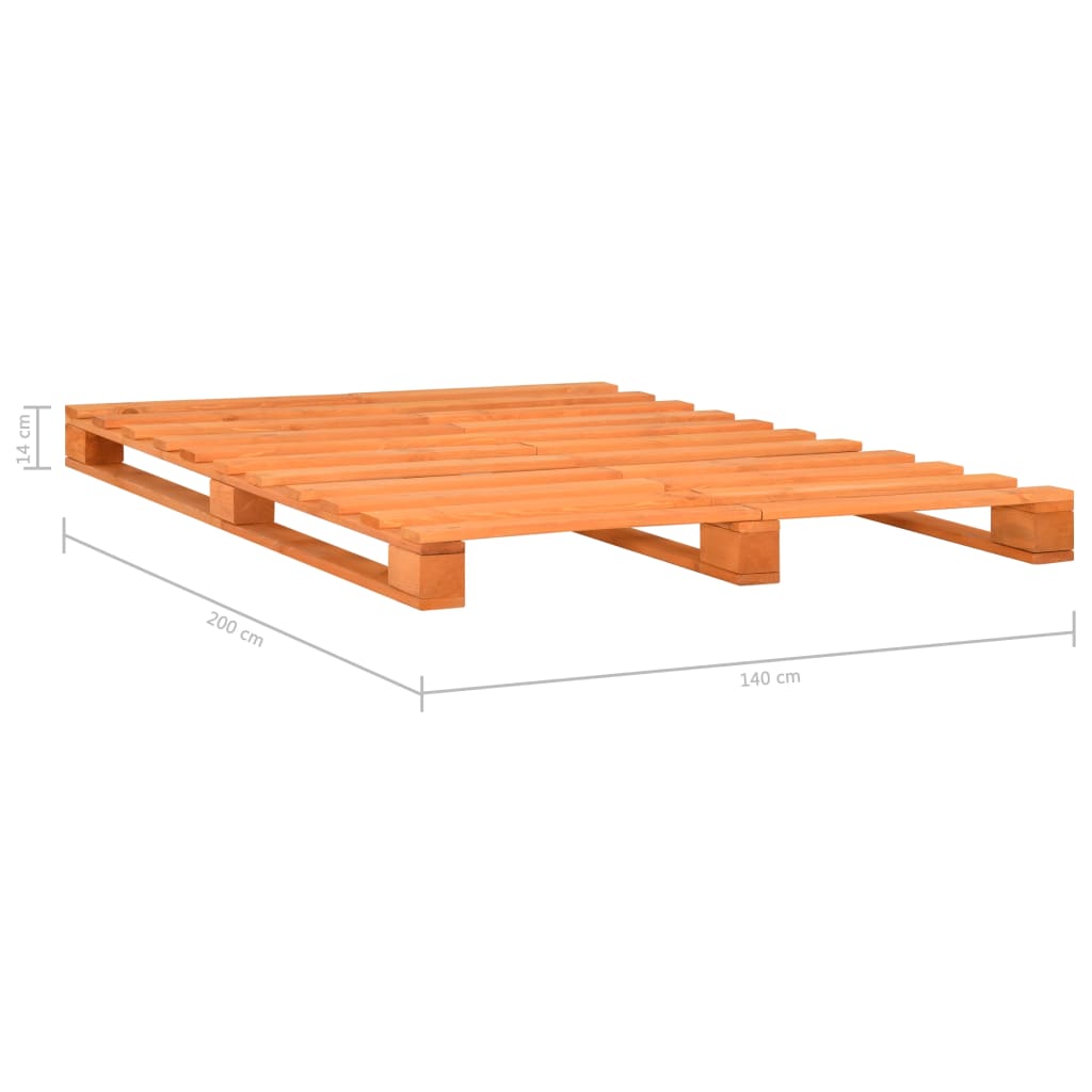 Cadru de pat din paleți, maro, 140x200 cm, lemn masiv de pin - Lando