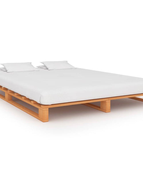 Încărcați imaginea în vizualizatorul Galerie, Cadru de pat din paleți, maro,160x200 cm, lemn masiv pin - Lando
