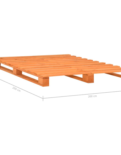 Загрузите изображение в средство просмотра галереи, Cadru de pat din paleți, maro, 200x200 cm, lemn masiv de pin - Lando
