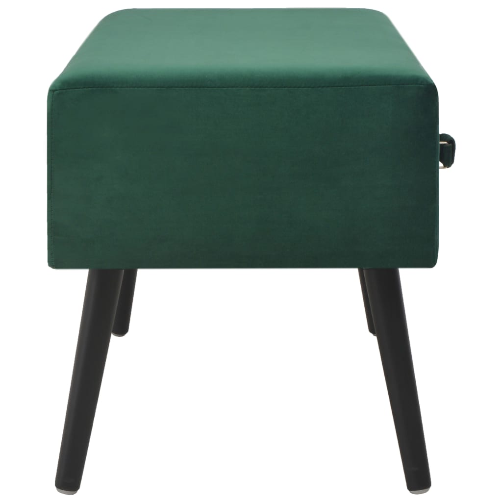 Banchetă cu sertare, verde, 80 cm, catifea - Lando