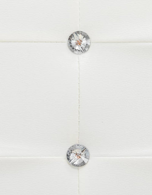 Загрузите изображение в средство просмотра галереи, Pat cu saltea, alb, 140 x 200 cm, piele ecologică - Lando
