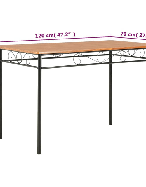 Загрузите изображение в средство просмотра галереи, Masă de bucătărie, maro, 120 x 70 x 75 cm, MDF - Lando
