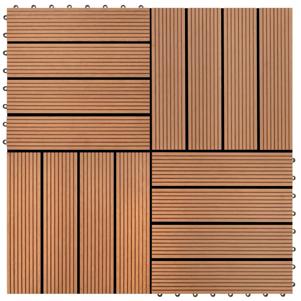 Plăci de pardoseală, 22 buc., maro, 30 x 30 cm, WPC, 2 mp - Lando