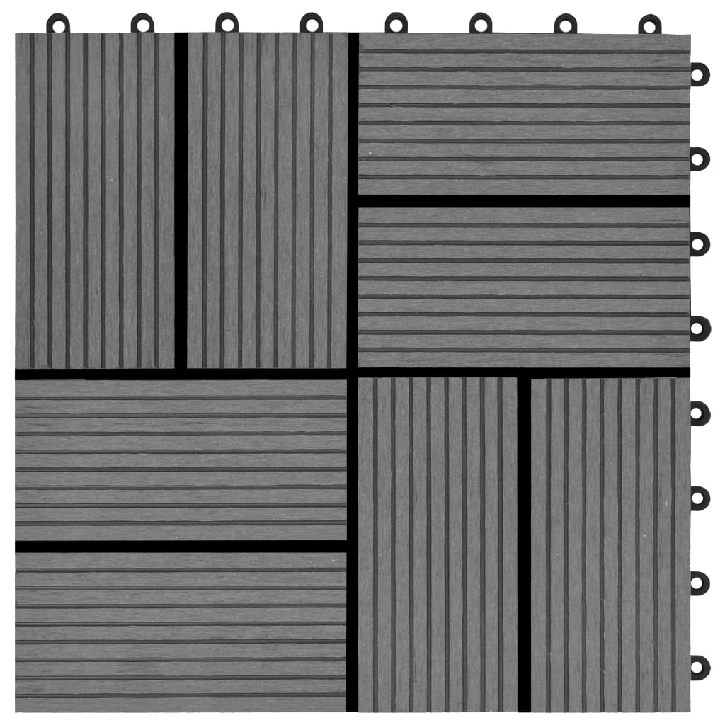 Plăci de pardoseală, 22 buc., gri, 30 x 30 cm, WPC, 2 mp - Lando