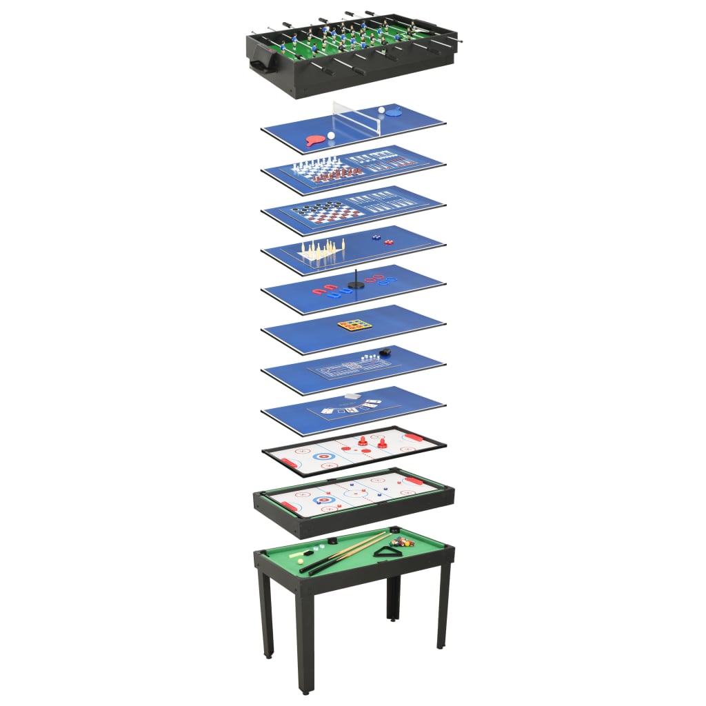 Masă de jocuri multiple 15-în-1, 121 x 61 x 82 cm, negru - Lando