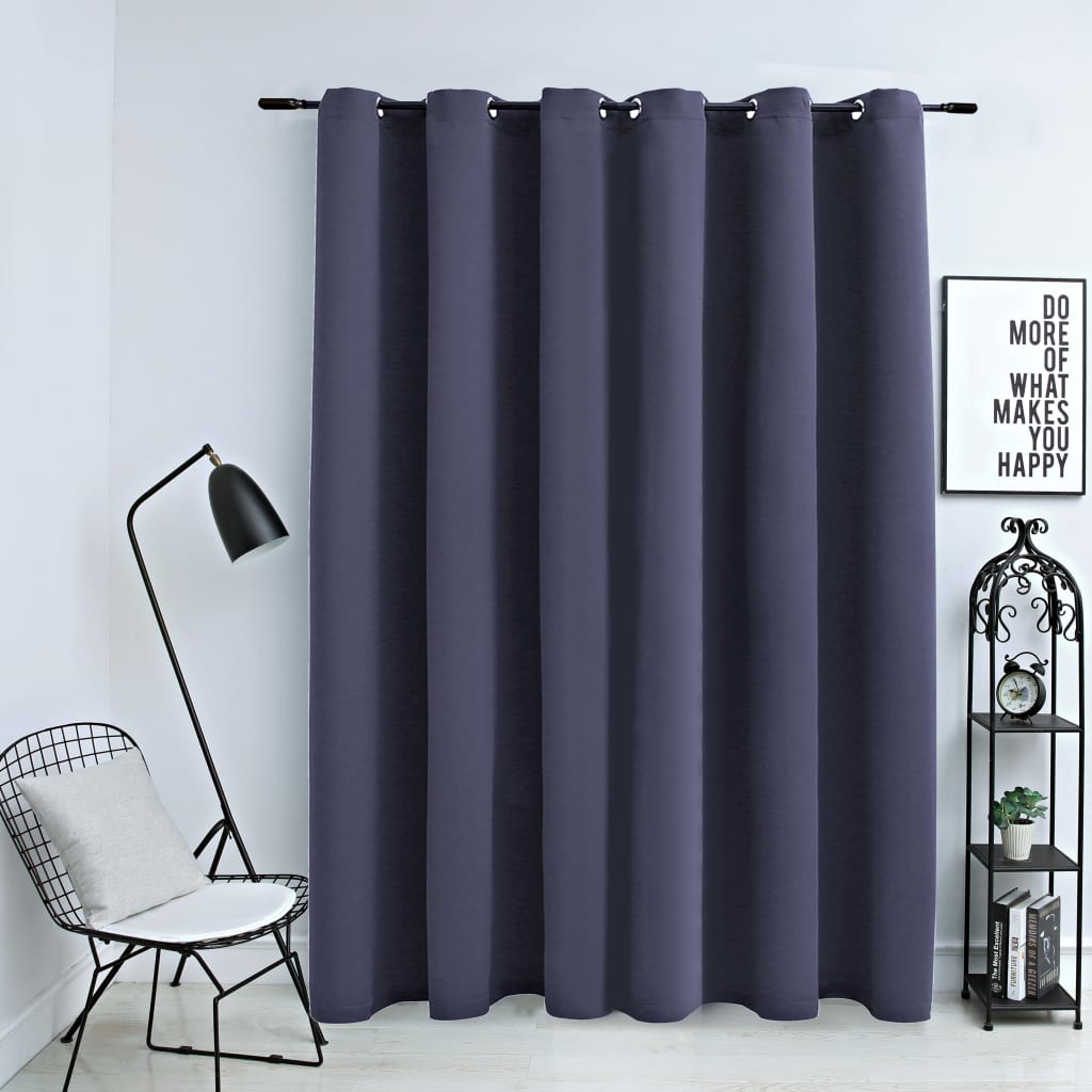 Draperie opacă cu inele metalice, antracit, 290 x 245 cm Lando - Lando