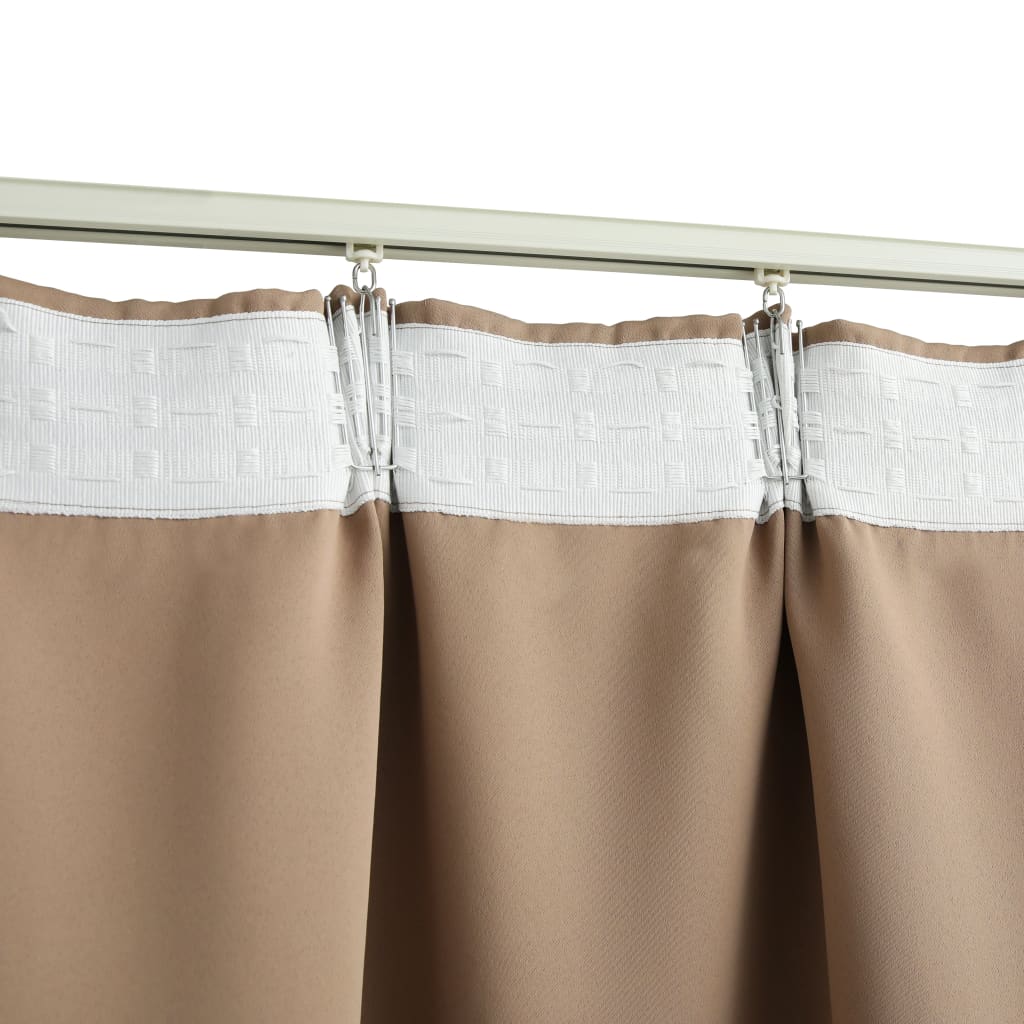 Draperii opace, 2 buc., gri taupe, 140 x 245 cm, cu cârlige Lando - Lando