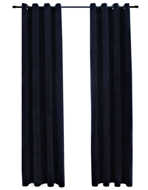 Încărcați imaginea în vizualizatorul Galerie, Draperii opace cu inele, 2 buc., negru, 140 x 175 cm, catifea Lando - Lando
