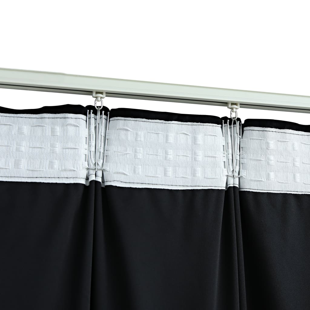 Draperii opace, 2 buc., negru, 140x225 cm, catifea, cu cârlige Lando - Lando