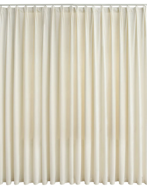 Încărcați imaginea în vizualizatorul Galerie, Draperie opacă, crem, 290 x 245 cm, catifea, cu cârlige Lando - Lando
