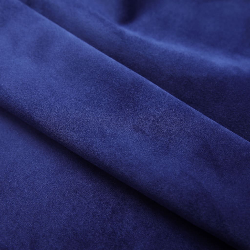 Draperii opace cu inele, 2 buc., albastru, 140x225 cm, catifea Lando - Lando