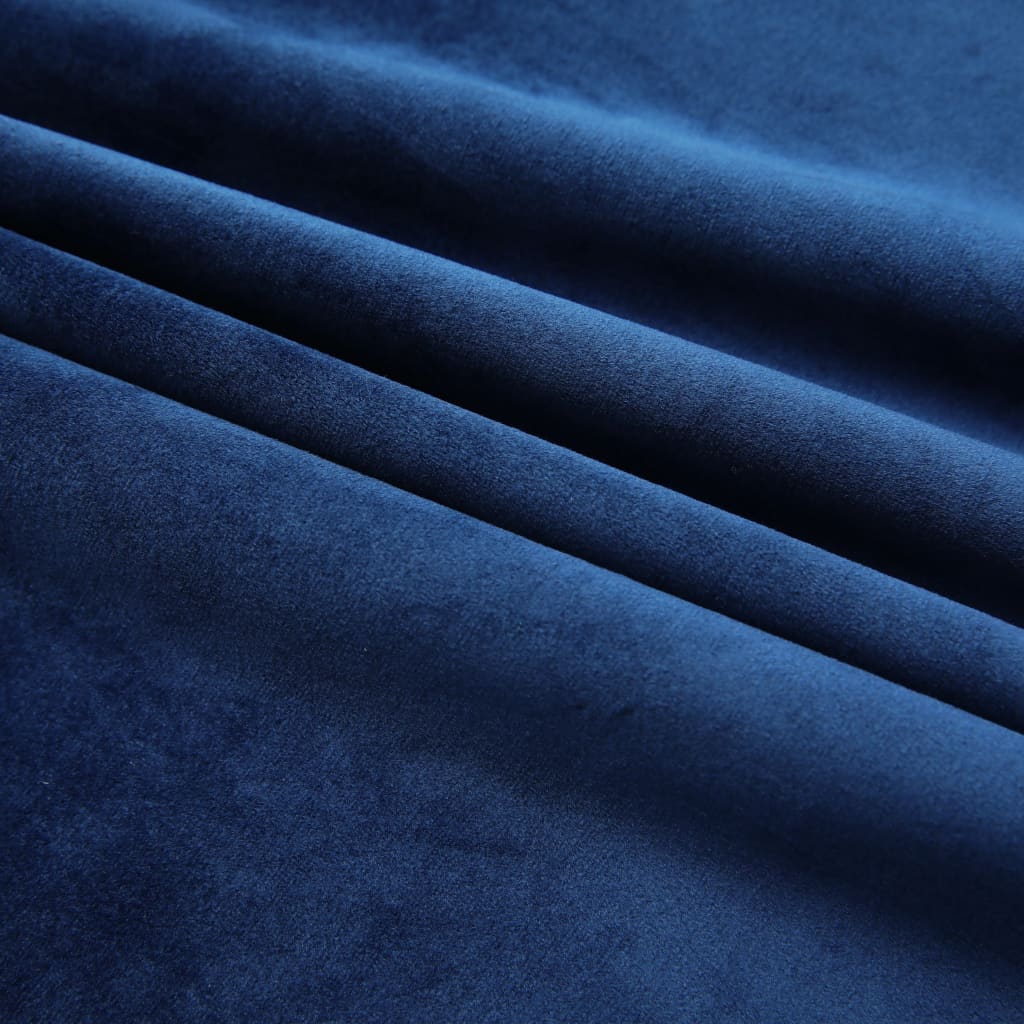 Draperii opace cu cârlige, 2 buc, albastru, 140x175 cm, catifea Lando - Lando