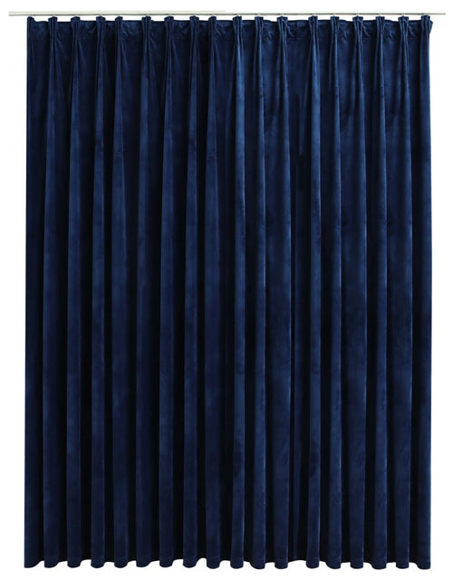 Încărcați imaginea în vizualizatorul Galerie, Draperie opacă, albastru închis, 290x245cm, catifea, cu cârlige Lando - Lando
