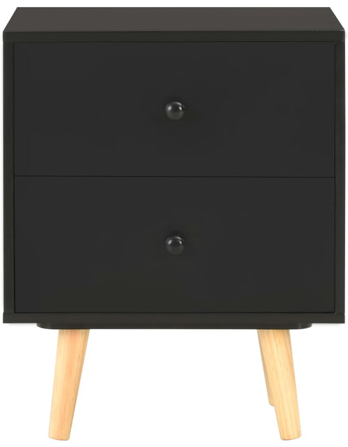 Încărcați imaginea în vizualizatorul Galerie, Noptiere, 2 buc., negru, 40 x 30 x 50 cm, lemn masiv de pin - Lando
