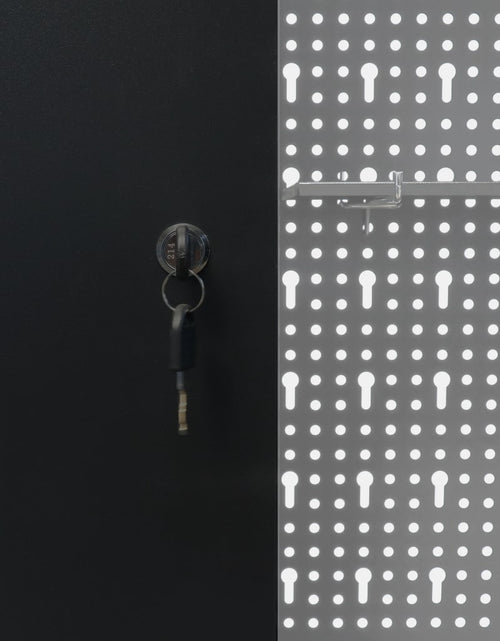 Încărcați imaginea în vizualizatorul Galerie, Dulap de perete pentru unelte gri &amp; negru metal stil industrial - Lando
