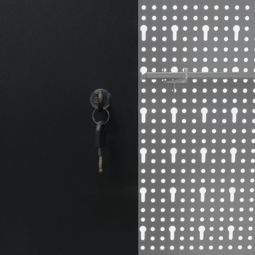 Dulap de perete pentru unelte gri & negru metal stil industrial - Lando
