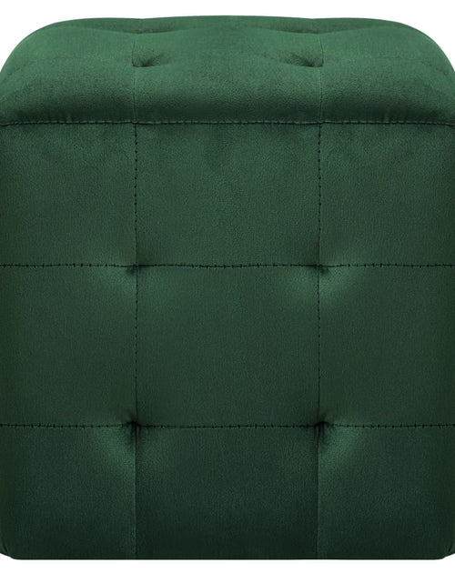 Încărcați imaginea în vizualizatorul Galerie, Taburet, 2 buc., verde, 30 x 30 x 30 cm, țesătură catifea - Lando
