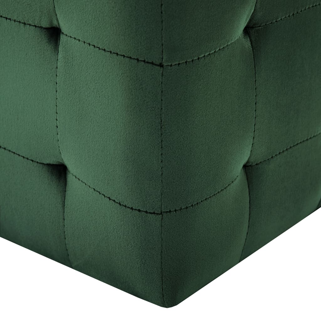 Taburet, 2 buc., verde, 30 x 30 x 30 cm, țesătură catifea - Lando