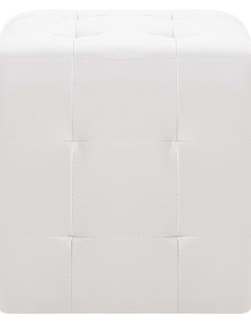 Încărcați imaginea în vizualizatorul Galerie, Taburet, 2 buc., alb, 30x30x30 cm, piele ecologică - Lando
