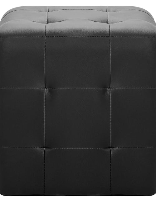 Încărcați imaginea în vizualizatorul Galerie, Taburet, 2 buc., negru, 30 x 30 x 30 cm, piele ecologică - Lando
