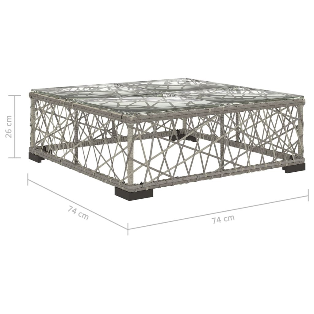 Set mobilier de grădină cu perne, 6 piese, gri, poliratan Lando - Lando