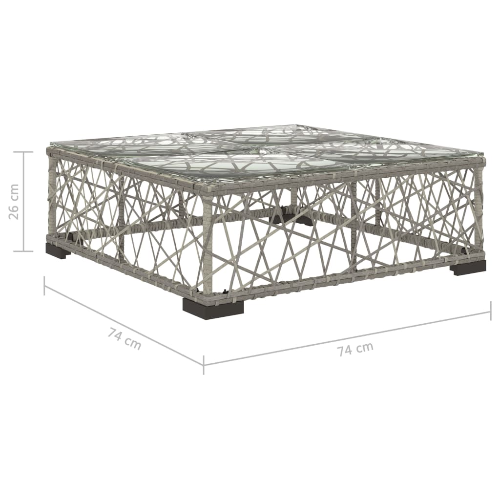 Set mobilier de grădină cu perne, 8 piese, gri, poliratan Lando - Lando