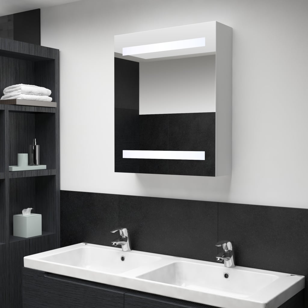 Dulap de baie cu oglindă și LED-uri, 50x13,5x60 cm - Lando