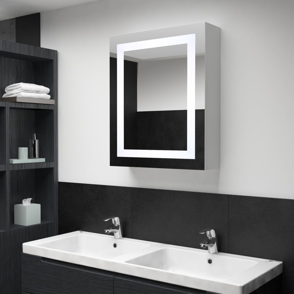Dulap de baie cu oglindă și LED-uri, 50 x 13 x 70 cm - Lando