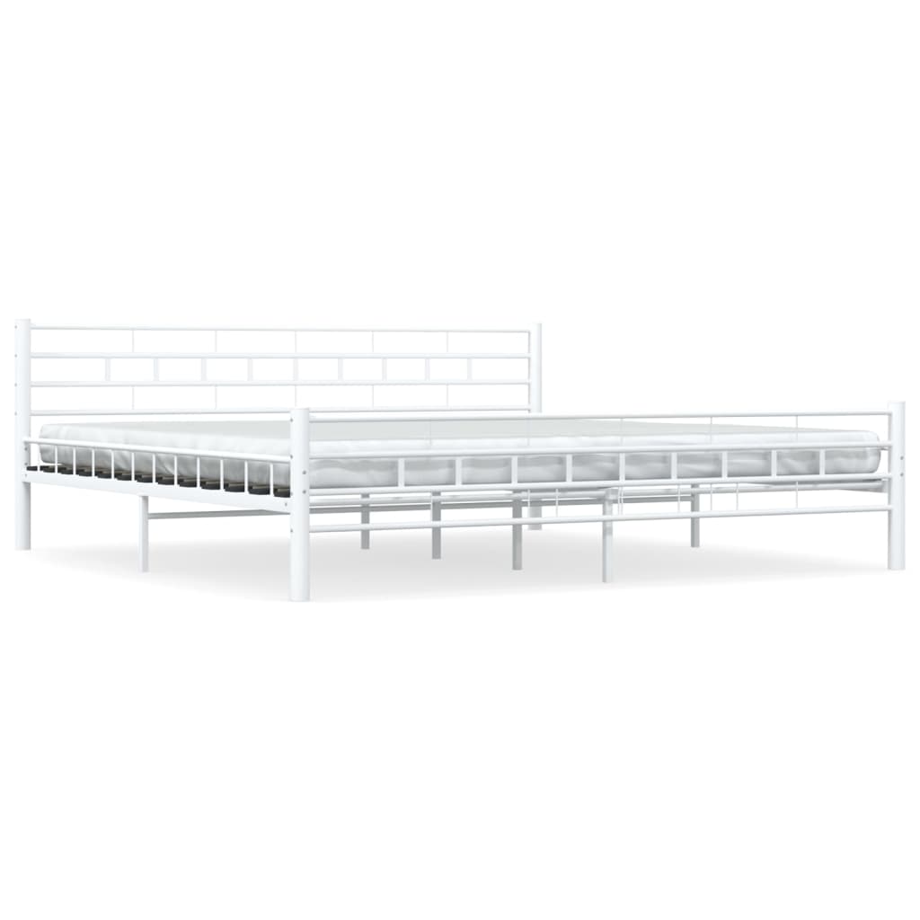 Cadru de pat, alb, 180 x 200 cm, metal - Lando