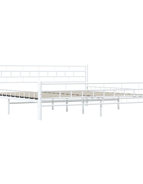 Încărcați imaginea în vizualizatorul Galerie, Cadru de pat, alb, 200 x 200 cm, metal - Lando
