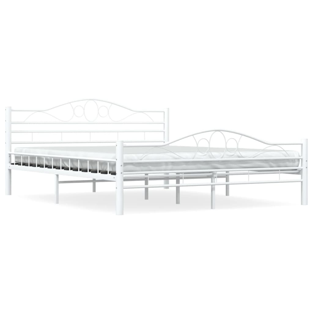 Cadru de pat, alb, 160 x 200 cm, metal - Lando