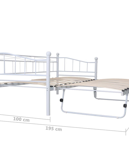 Загрузите изображение в средство просмотра галереи, Cadru de pat, alb, 180 x 200/90 x 200 cm, oțel - Lando

