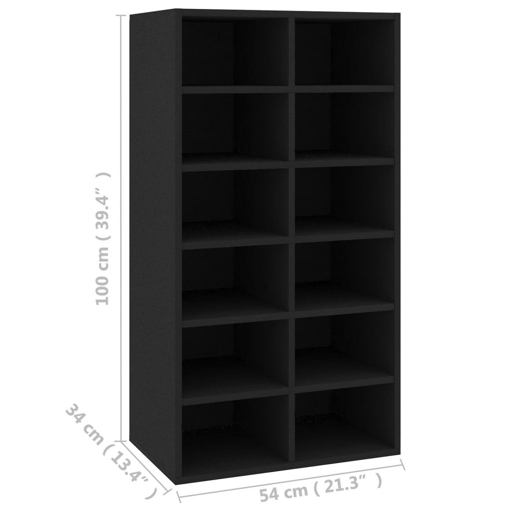 Pantofar, negru, 54x34x100 cm, PAL Lando - Lando