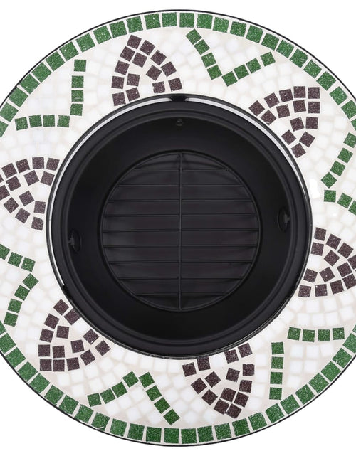 Загрузите изображение в средство просмотра галереи, Vatră de foc cu mozaic, verde, 68 cm, ceramică Lando - Lando
