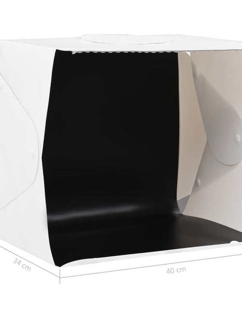Încărcați imaginea în vizualizatorul Galerie, Cort foto cu LED-uri pliabil, alb, 40 x 34 x 37 cm, plastic Lando - Lando
