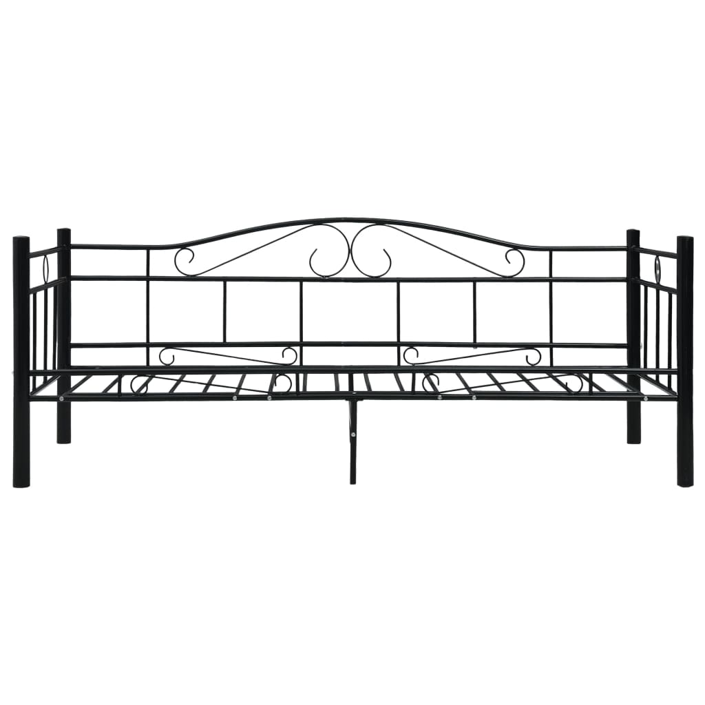 Cadru pat de zi, negru, 90x200 cm, metal - Lando