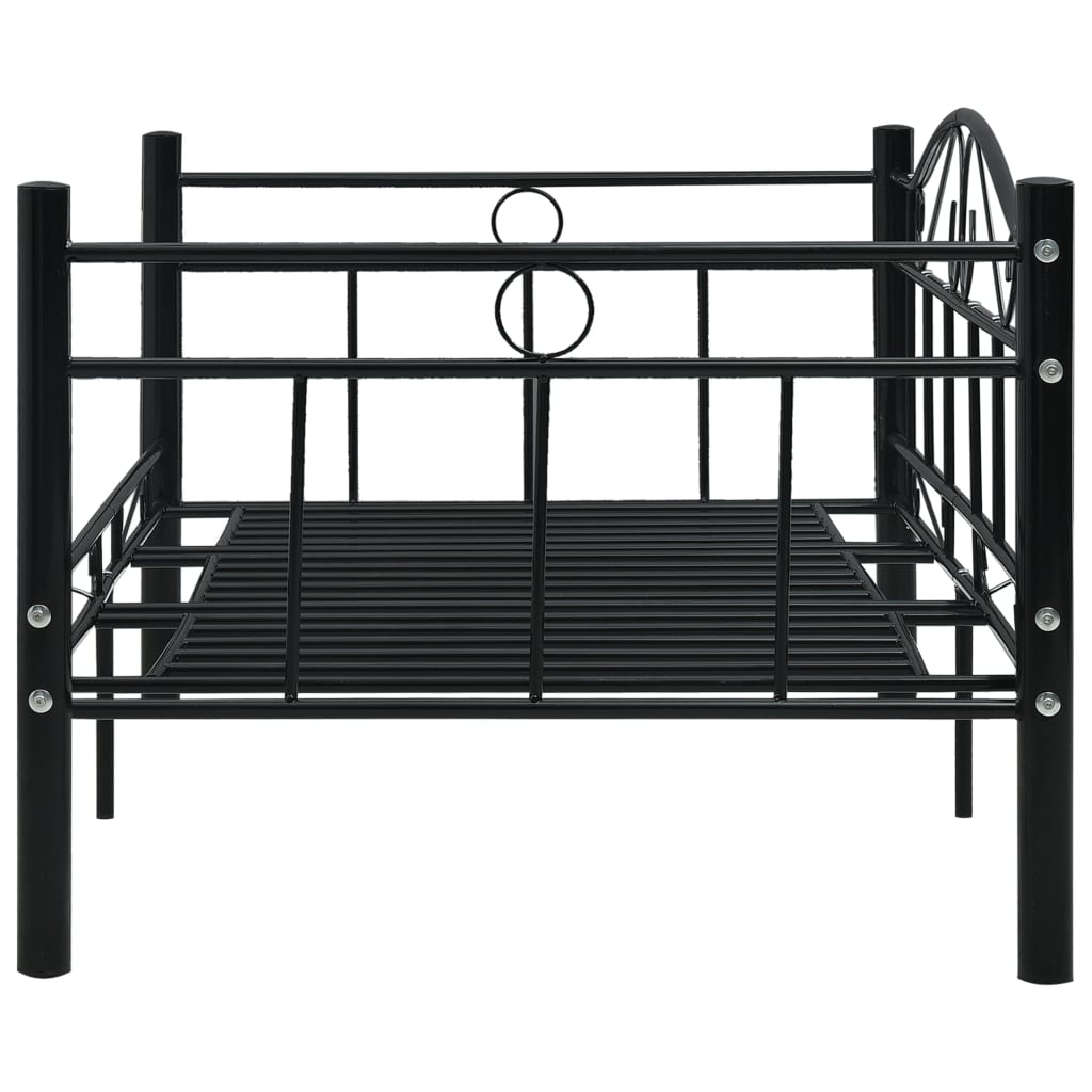 Cadru pat de zi, negru, 90x200 cm, metal - Lando