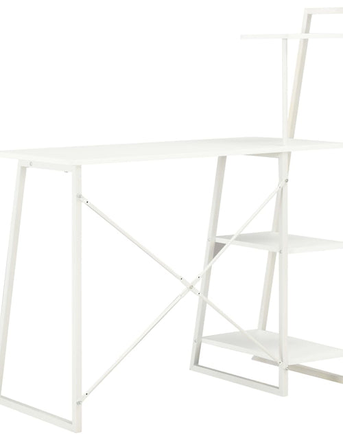 Încărcați imaginea în vizualizatorul Galerie, Birou cu rafturi, alb, 102 x 50 x 117 cm Lando - Lando
