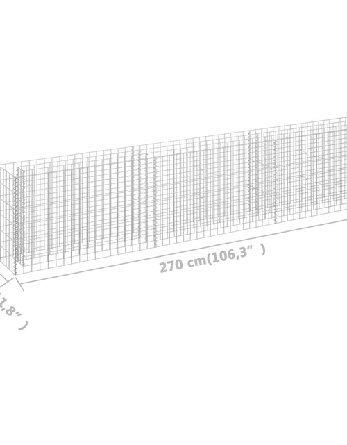 Загрузите изображение в средство просмотра галереи, Strat înălțat gabion, 270 x 30 x 60 cm, oțel galvanizat Lando - Lando
