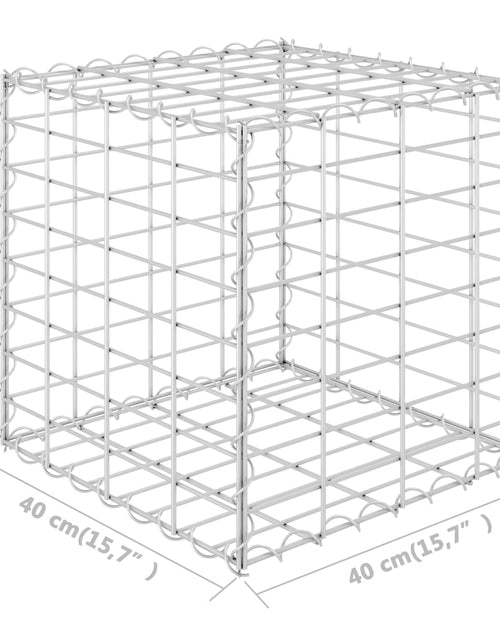 Încărcați imaginea în vizualizatorul Galerie, Strat înălțat cub gabion, 40 x 40 x 40 cm, sârmă de oțel Lando - Lando
