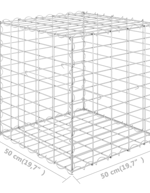 Încărcați imaginea în vizualizatorul Galerie, Strat înălțat cub gabion, 50 x 50 x 50 cm, sârmă de oțel Lando - Lando
