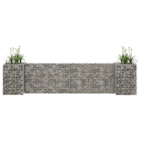 Jardinieră gabion în formă de H, sârmă oțel, 260 x 40 x 60 cm Lando - Lando