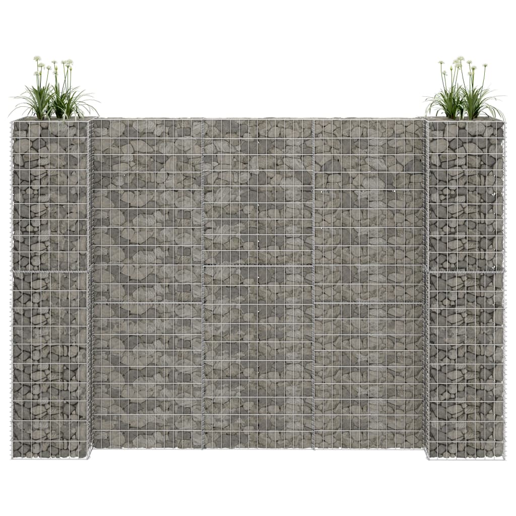 Jardinieră gabion în formă de H, 260 x 40 x 200 cm, sârmă oțel Lando - Lando