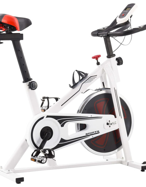 Загрузите изображение в средство просмотра галереи, Bicicletă antrenament fitness, cu senzori puls, alb și roșu - Lando
