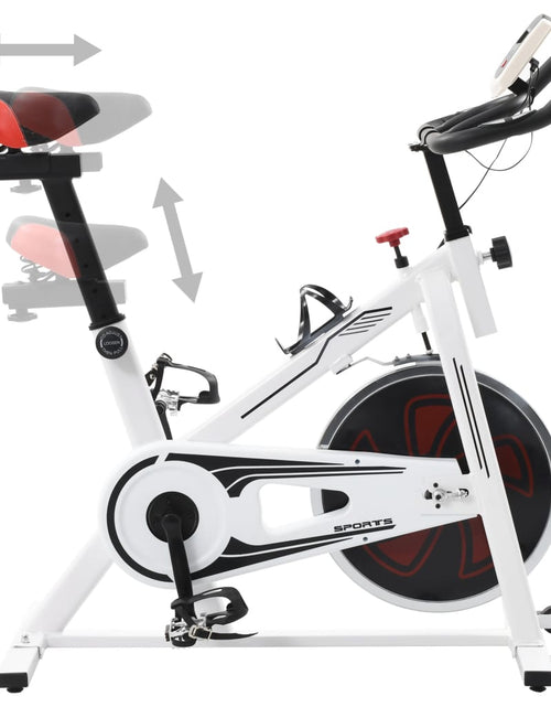 Загрузите изображение в средство просмотра галереи, Bicicletă antrenament fitness, cu senzori puls, alb și roșu - Lando
