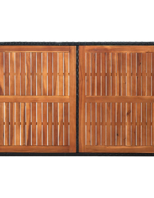Încărcați imaginea în vizualizatorul Galerie, Set mobilier de exterior 7 piese negru poliratan lemn de acacia Lando - Lando
