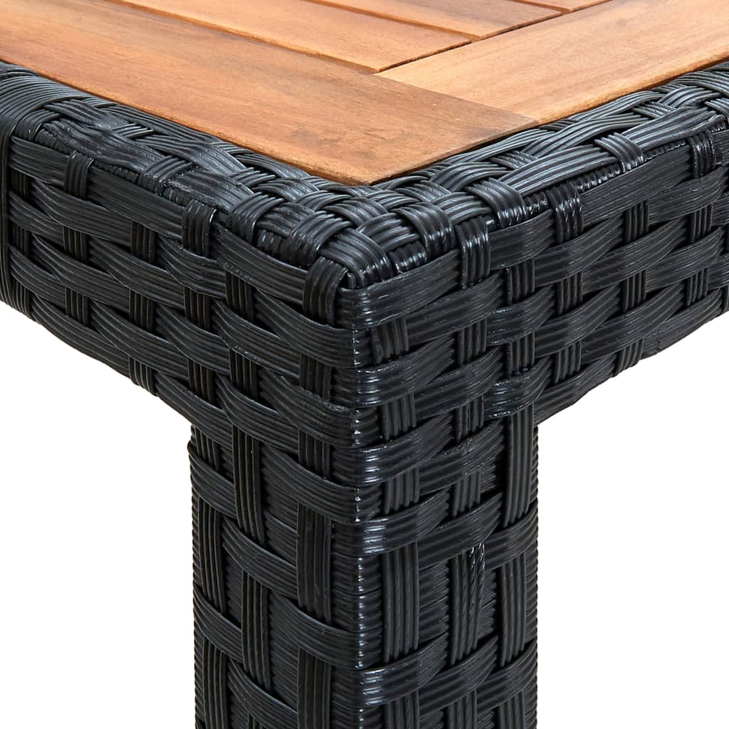 Set mobilier de exterior 7 piese negru poliratan lemn de acacia Lando - Lando