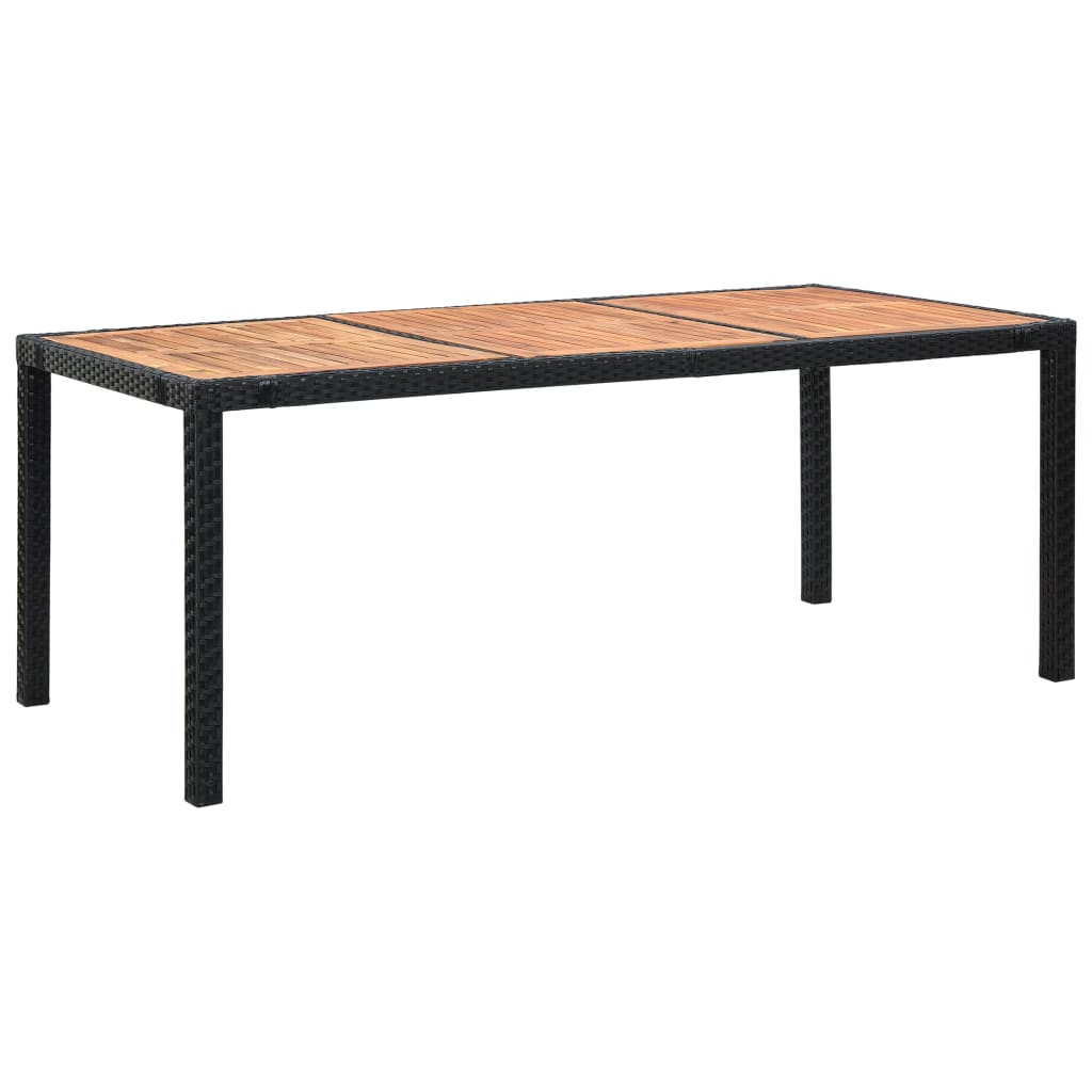 Set mobilier de exterior 9 piese negru poliratan lemn de acacia Lando - Lando